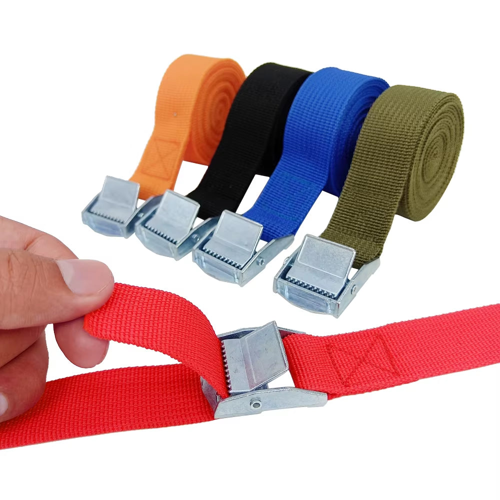 2Pcs 4M Zinc Alloy Pressure Buckle Pallet Cargo Straps Luggage Fixed Car Fixed Tightener Tensioner Straps Ratchet Tie-Down Belt