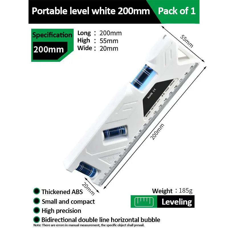 Mini Level Gauge High-Precision Horizontal Vertical Measure Metric Ruler Protractor Home Portable Magnetic Pocket Level Gauge