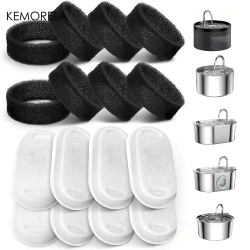 8PCS Cat Water Fountain Replacement Filters - for Clean Drinking Water - Fits Multiple Models Ideal for Small Animals Dispenser
