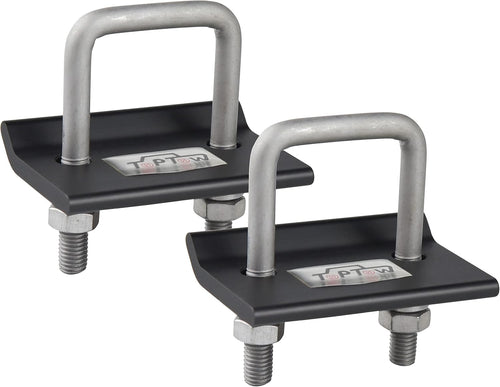 64707 Trailer Hitch Tightener anti Rattle Clamp for 1.25 Inch and 2 Inch Receiver Hitches, Black Aluminum Stabilizer Plate, 2 Packs