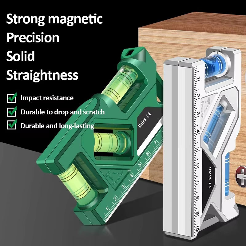 Mini Level Gauge High-Precision Horizontal Vertical Measure Metric Ruler Protractor Home Portable Magnetic Pocket Level Gauge