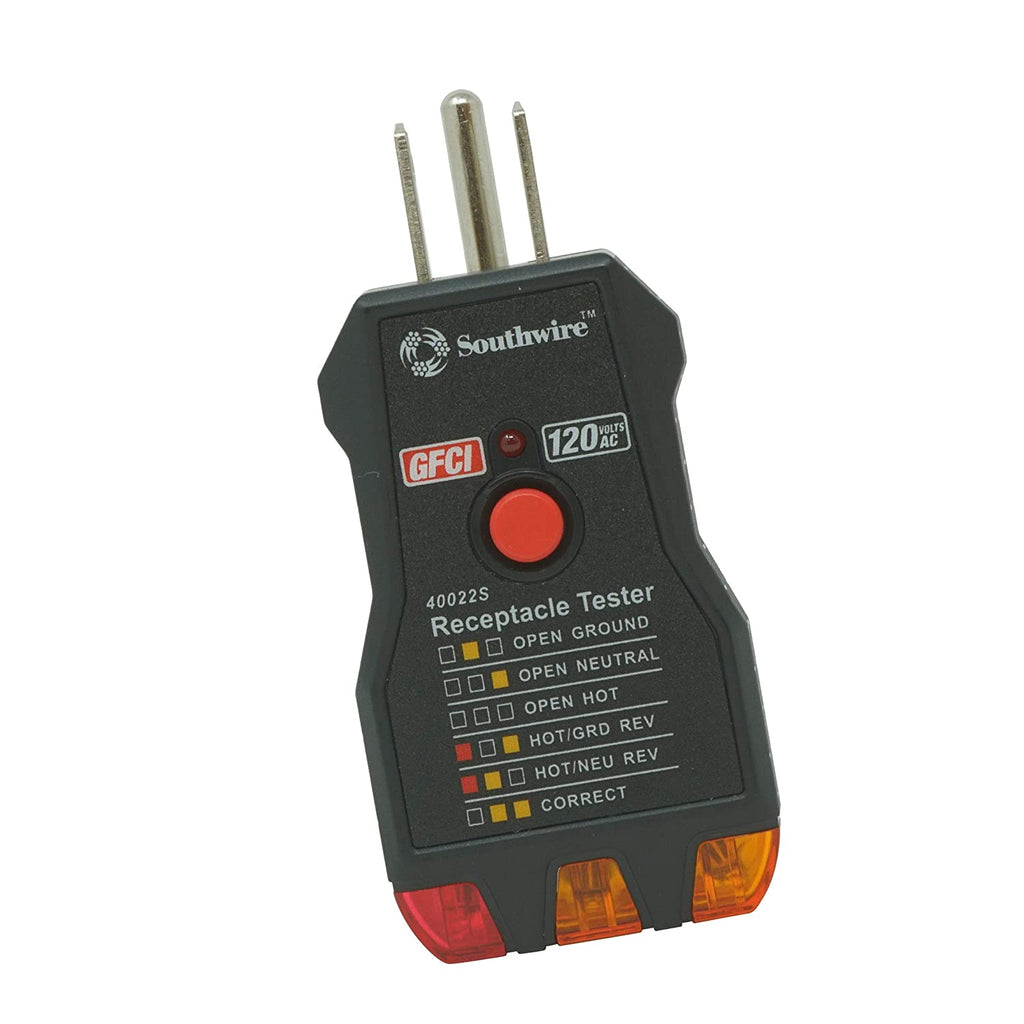 GFCI Receptacle Tester - Push-Button Outlet Tester for Fast & Accurate Wiring Checks - Compact & Durable Housing - 7 Test Functions