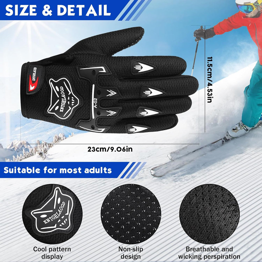 Motorcycle Gloves Riding Dirty Bike Gloves Racing Winter Power Sports Supplies for Riding Cycling Hiking Outdoor(Black,9.06 X 4.53 Inches)