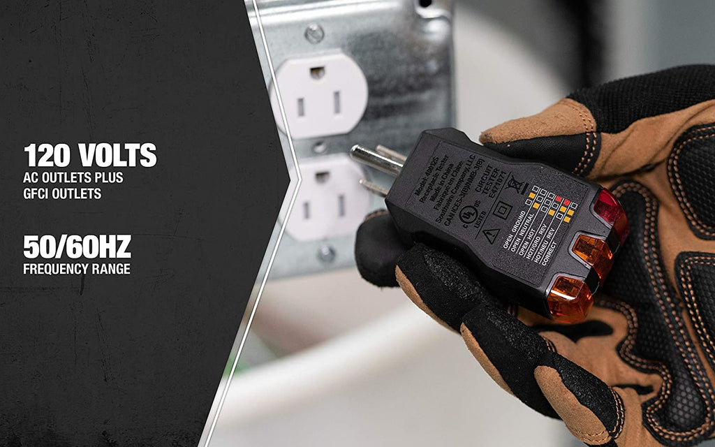 GFCI Receptacle Tester - Push-Button Outlet Tester for Fast & Accurate Wiring Checks - Compact & Durable Housing - 7 Test Functions