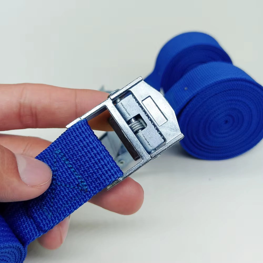 2Pcs 4M Zinc Alloy Pressure Buckle Pallet Cargo Straps Luggage Fixed Car Fixed Tightener Tensioner Straps Ratchet Tie-Down Belt